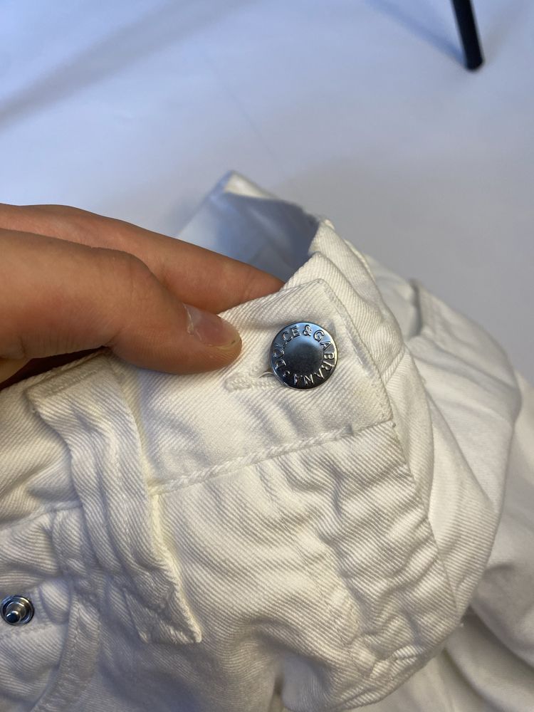 Джинси Dolce & Gabbana Jeans White Big Logo Y2k