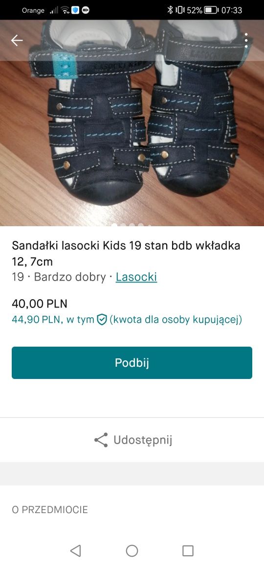 Sandałki lasocki Kids skórzane flexy 19