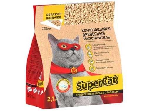 СуперКот supercat древесный комкующийся наполнитель для туалета кошек