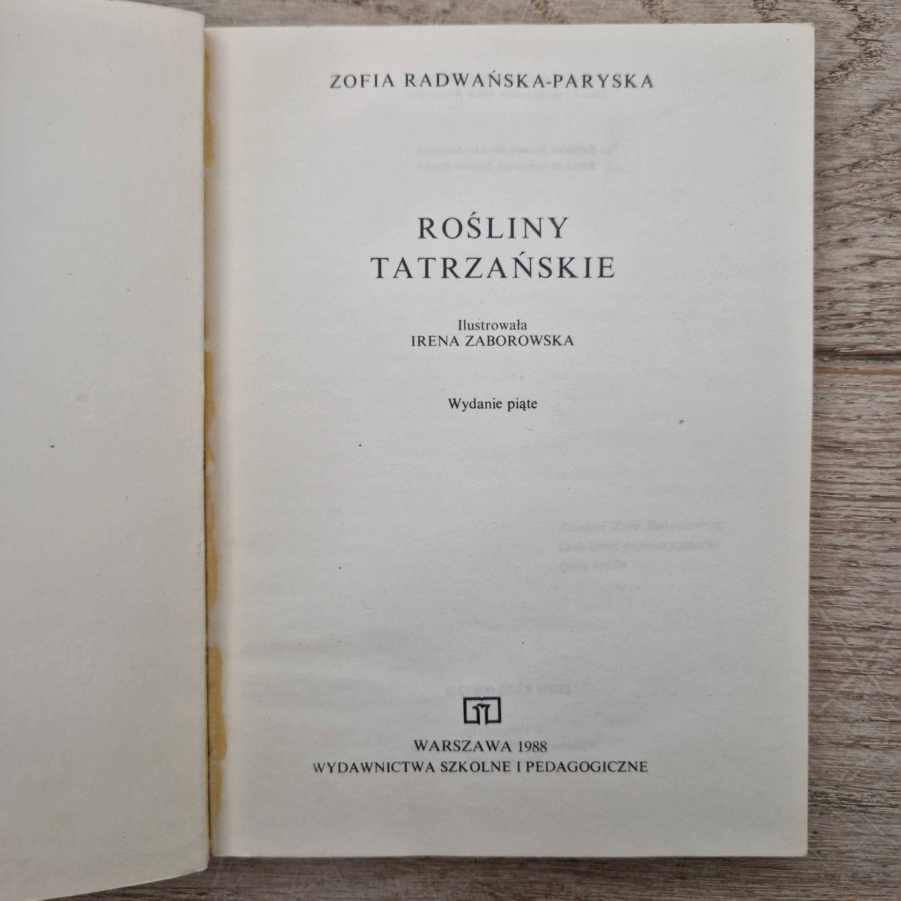 Rośliny tatrzańskie, Z. Radwańska-Paryska