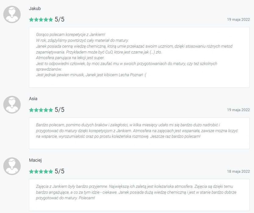 Profesjonalne korepetycje z chemii! Lekcje stacjonarne lub online!