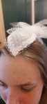 Fascynator kapelusz cyrkonie  pinup weddinghat glamour chic woalka