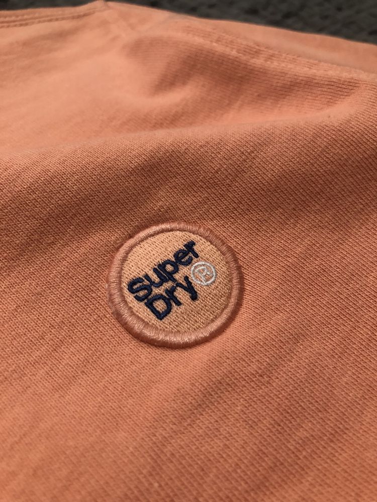 Персиковый свитшот SuperDry (S-M) женский кофта коттон оранжевая pink