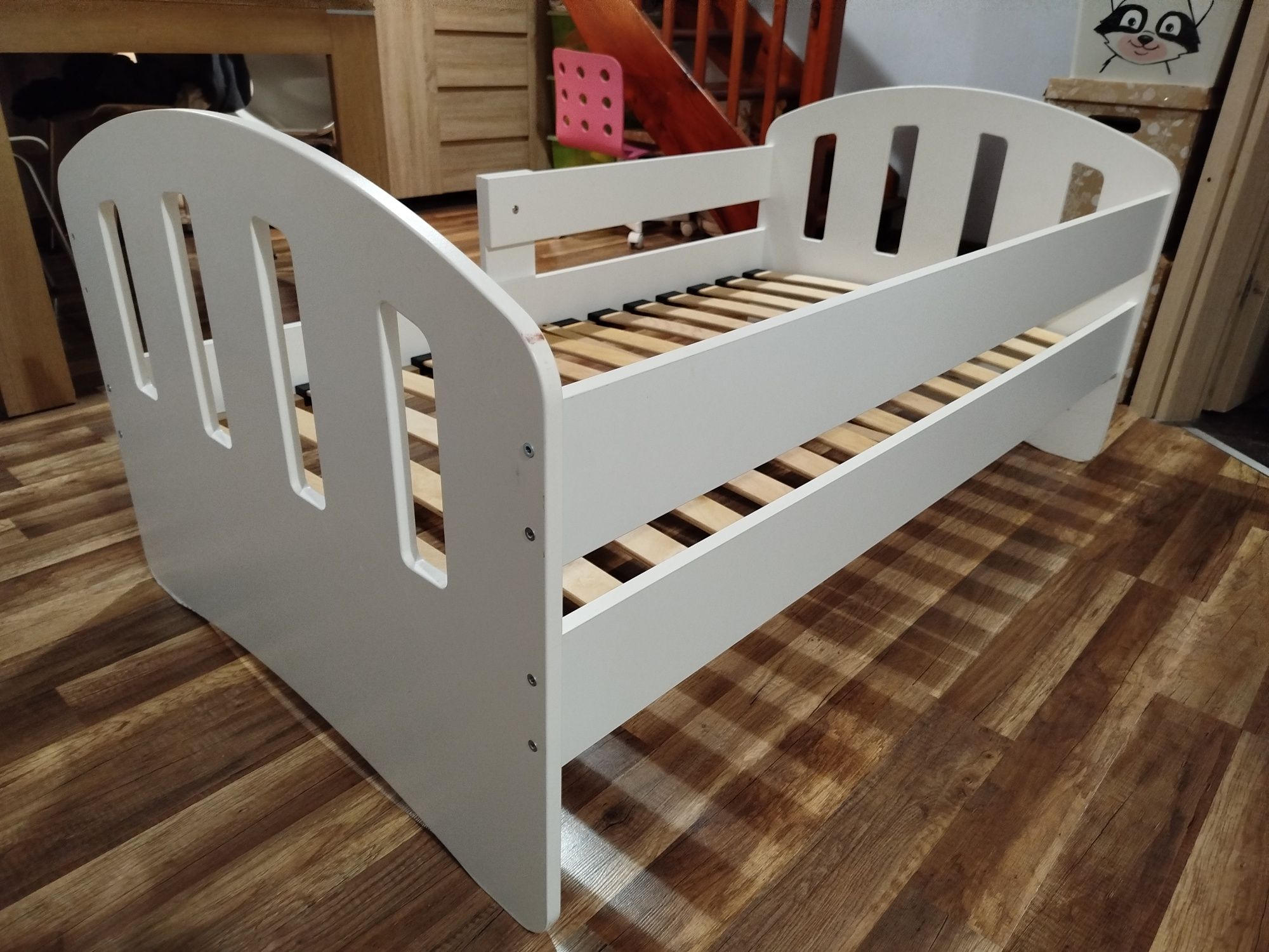 Łóżko dziecięce białe 140 x 80 + szuflada