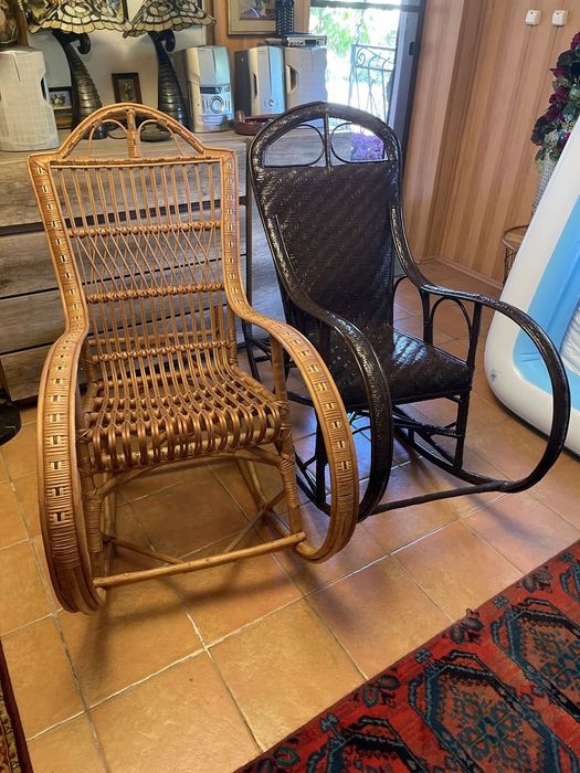 Fotele wiklinowe 2 szt jasny i ciemny