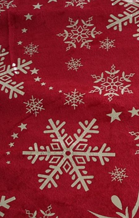 Остатки Велюр новогодний красный