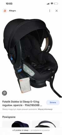 Stokke izi sleep fotelik 0-13 kg stan idealny