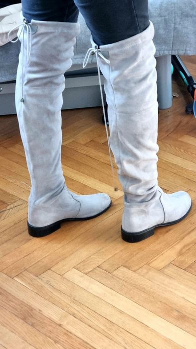 Kozaki za kolano wiązane zamszowe rozmiar 36