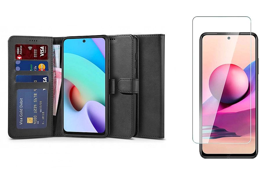 Etui Wallet 2 + Szkło Płaskie do Xiaomi Redmi 10