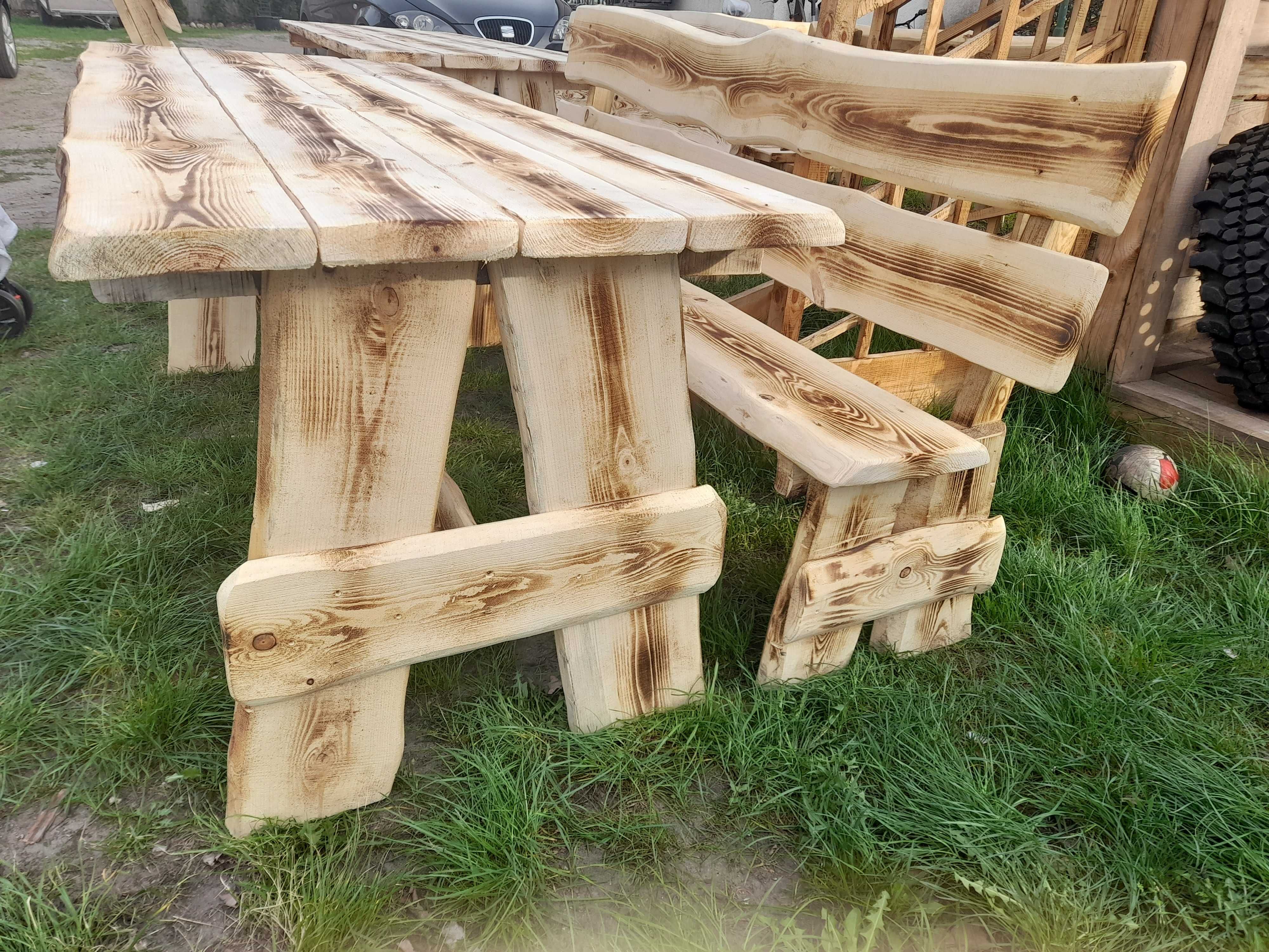 Zestaw ogrodowy komplet stół i 2 ławki