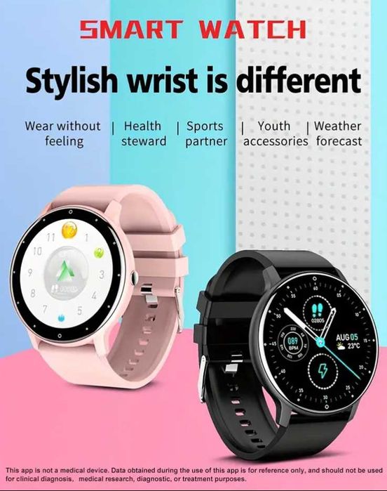 Zegarek inteligentny, bezprzewodowy, sportowy, dla Androida i IPhone.