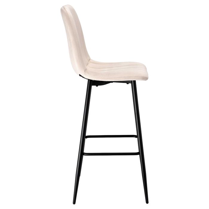 Beżowy hoker barowy 2 sztuki  – eleganckie krzesło do wyspy kuchennej