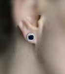 Сережки з сапфірами 1.80ct та діамантами золото сережки сапфир