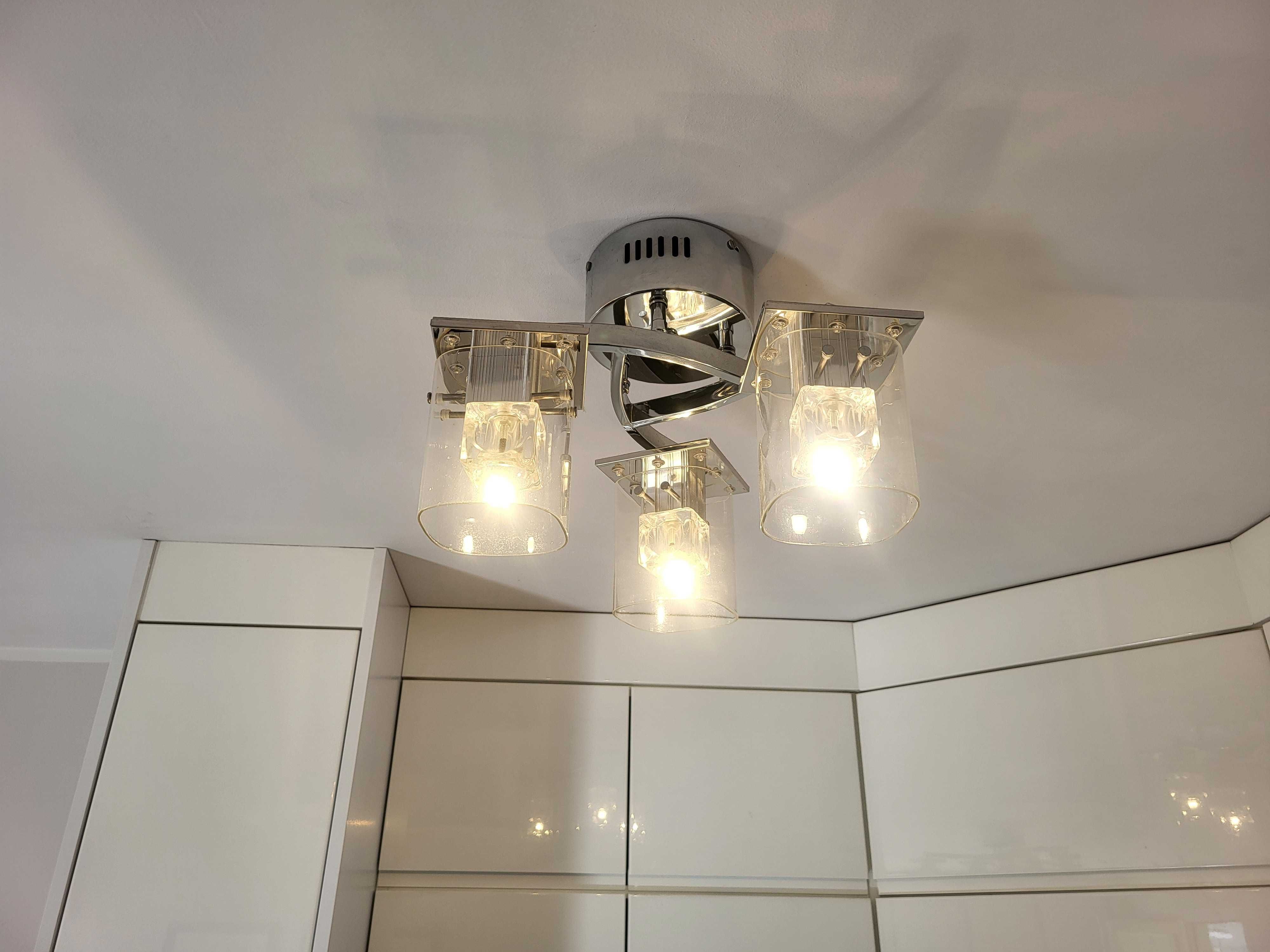 Lampa led chrom zyrandol sufitowy oswietlenie nastrojowe