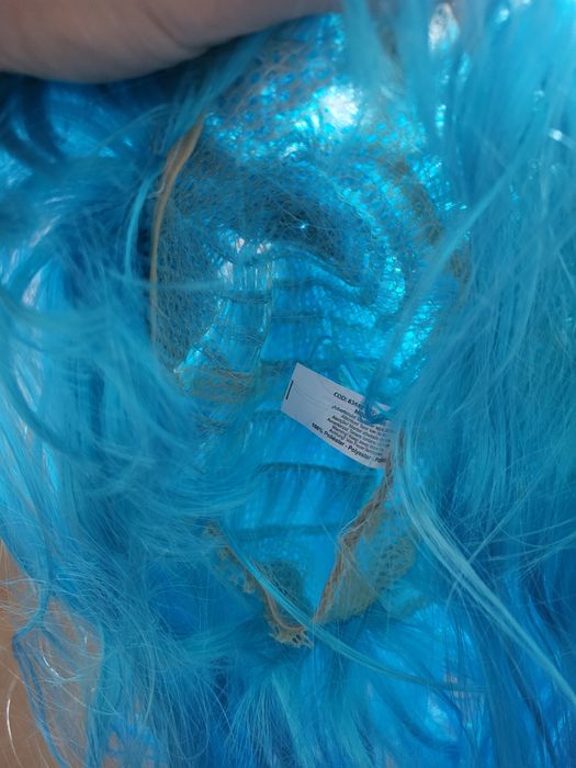 Peruca Comprida Azul Turquesa (NOVO)