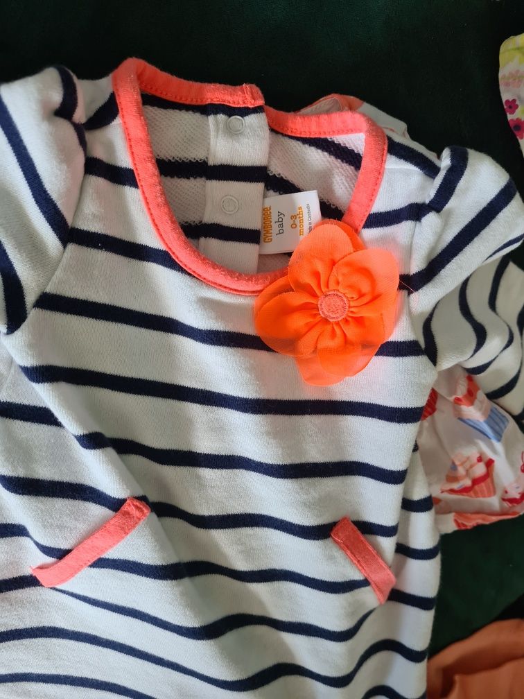 Zestaw markowych ubranek z usa gymboree 68 spodnie bluza body sukienka