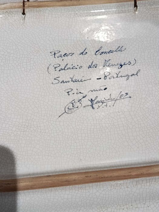 Travessa Santarém cerâmica Caldas da Rainha 37,5 cm Assinada