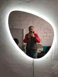Дзеркало з Led підсвіткою 80х60 см., з кнопкою, гримерне дзеркало