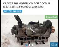 Cabeça do motor scirocco 1.4 tsi  160 cv