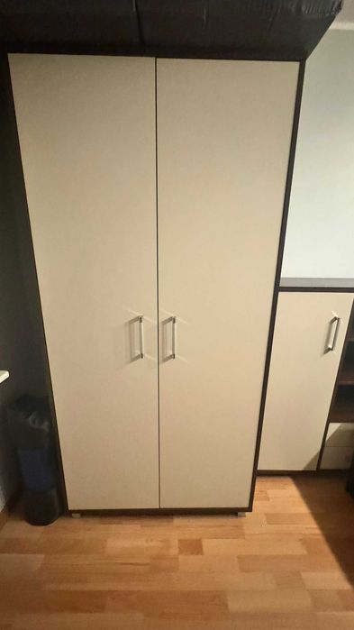 Komplet mebli Szafa Komoda Szafka brązowo szare