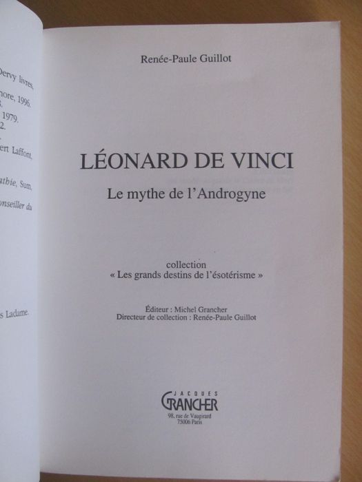 Léonard de Vinci - Le Mythe de i´Androgyne de René Paule Guillot