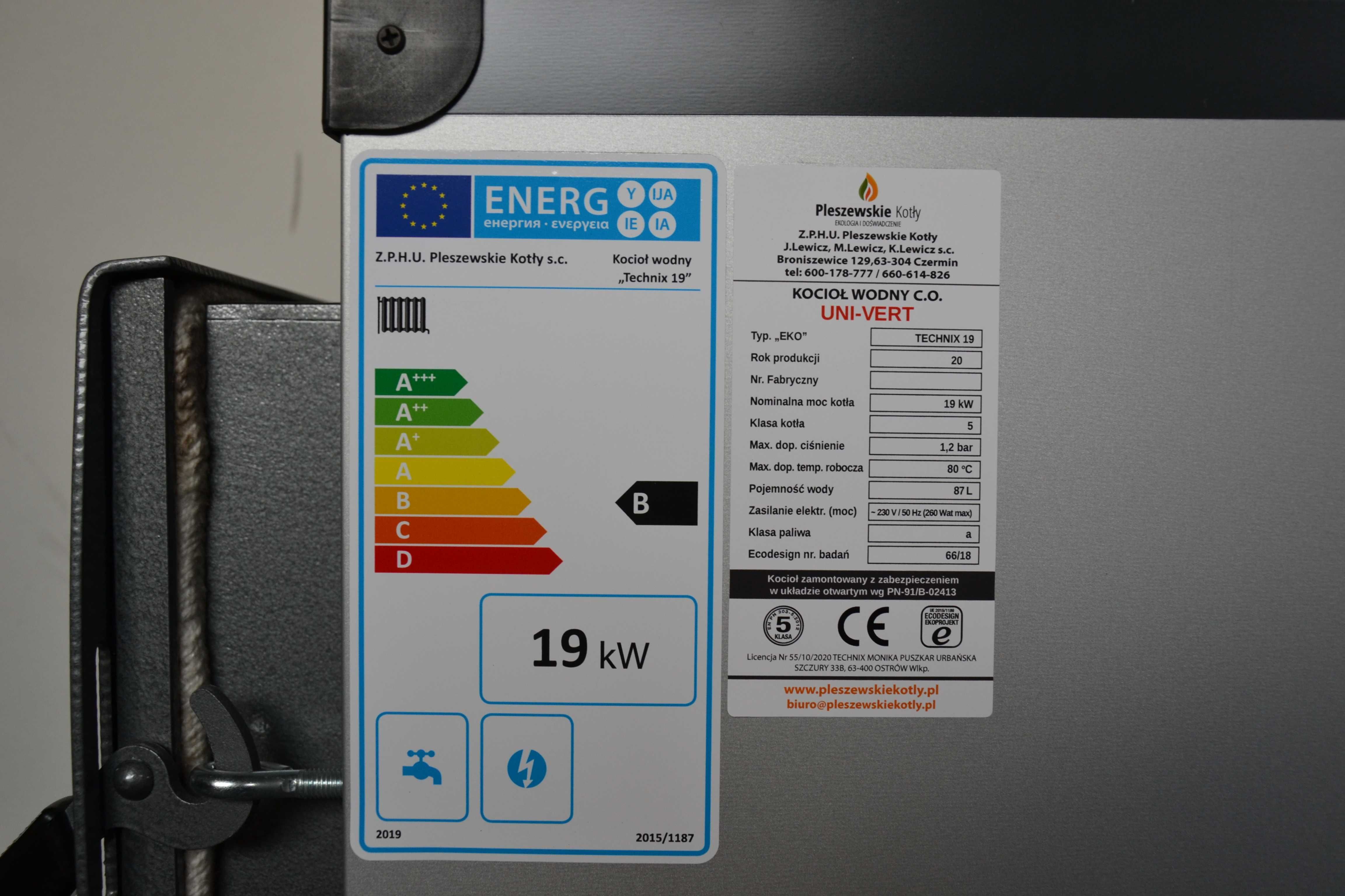 Kocioł z Podajnikiem 19kW Ekogroszek 5 klasa Ekodesign Dostawa Gratis