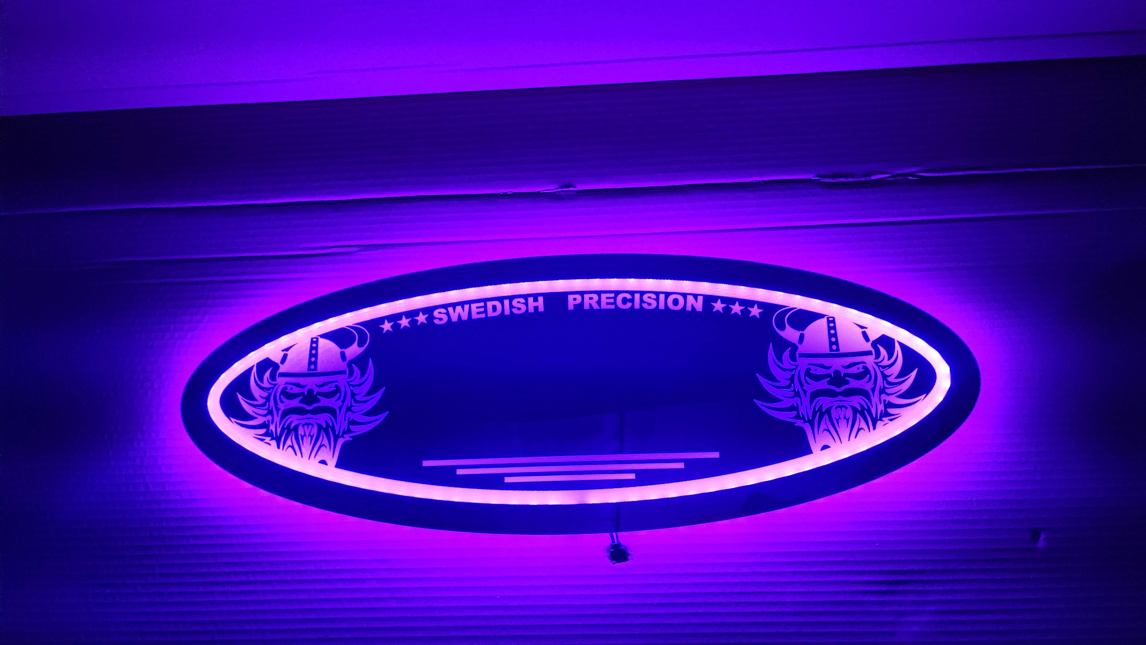 VOLVO WIKING lustro LED , logo na tylną ścianę TIR, nad łóżko V03-RGB