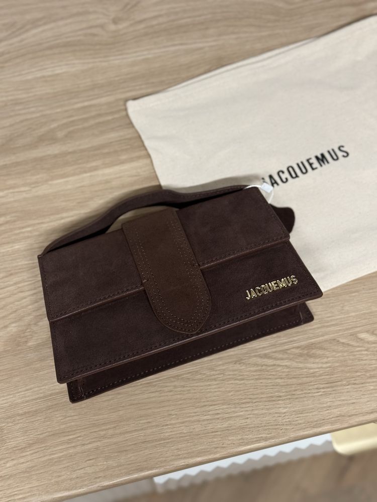 Сумка jacquemus   замш  шоколад 24 см