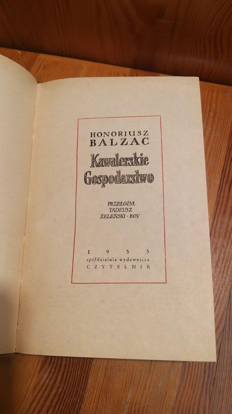 Honoriusz Balzac Kawalerskie Gospodarstwo 1955