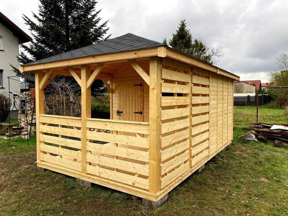 Altana ogrodowa z domkiem narzędziowym Afrodyta 3m x 5m - PRODUCENT