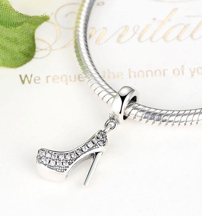 CHARMS do Pandora ZAWIESZKA szpilka BUT bucik GLAMOUR srebro
