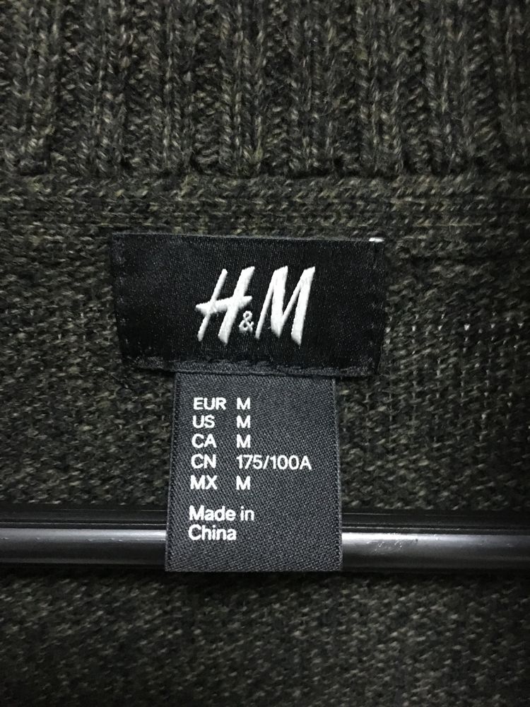 Sweter H&M rozpinany ciemna zieleń