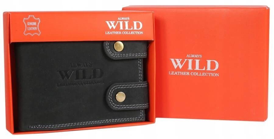 duży, skórzany portfel męski z systemem rfid - always wild