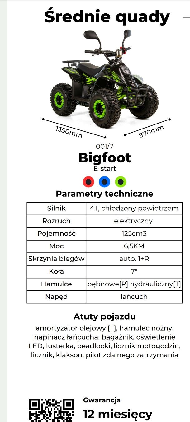 Quad Extremeride  Xtr ,Asix 125 CC Bigfoot Trzebinia Chrzanów