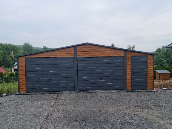 Garaż drewnopodobny schowek blaszany ogrodowy 8x6m (9x6 12x5 11x7)