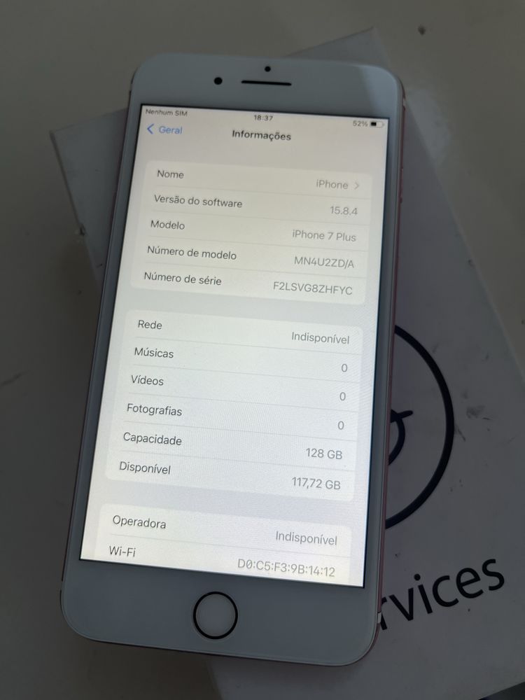 Iphone 7 PLUS Livre e desbloqueado 128gb