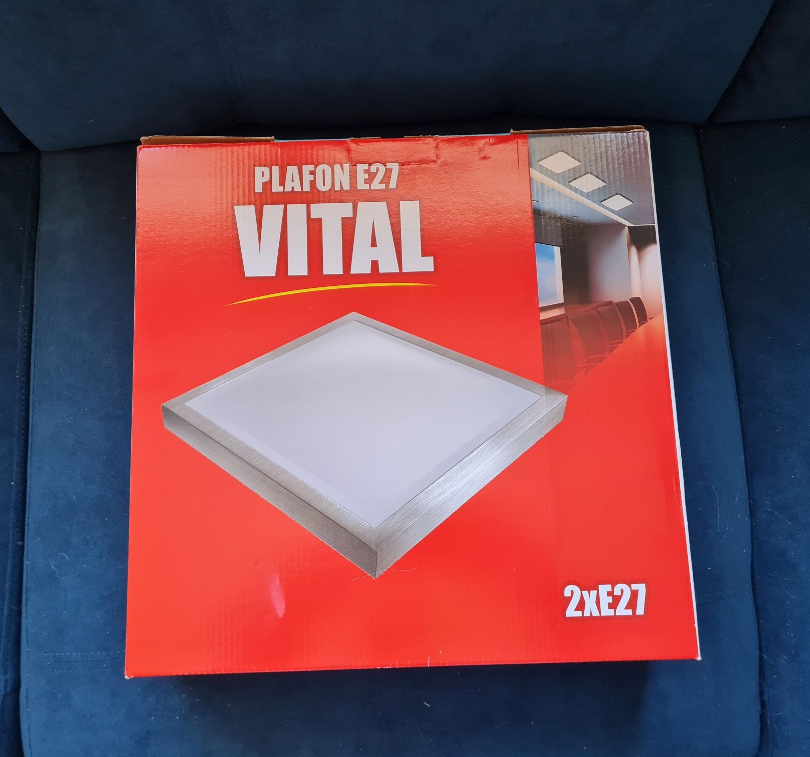 Plafon Vital kwadrat 2*E27 srebrny