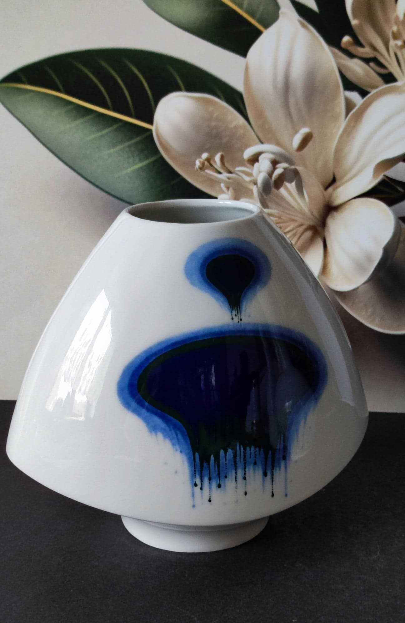 Kolekcjonerski wazon Space Age Op Art Design porcelana Furstenberg