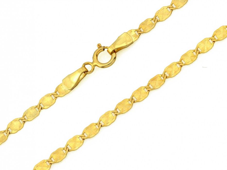 Złoty łańcuszek owalne ciekawe i błyszczące ogniwa PR 585 45 cm