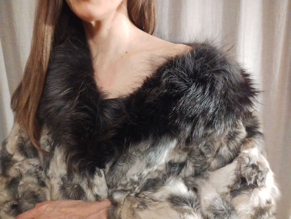 Futro vintage długie na podszewce