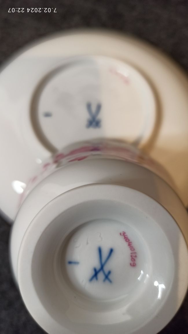 Porcelana MEISSEN DUO Miśnia Indyjska Purpura  Królewska Manufaktura