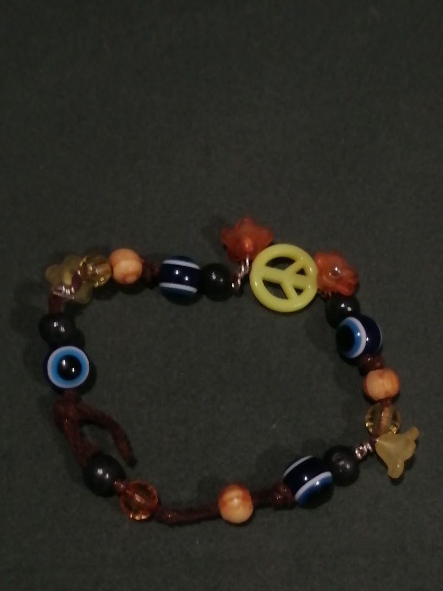 pulseira - olho grego + paz
