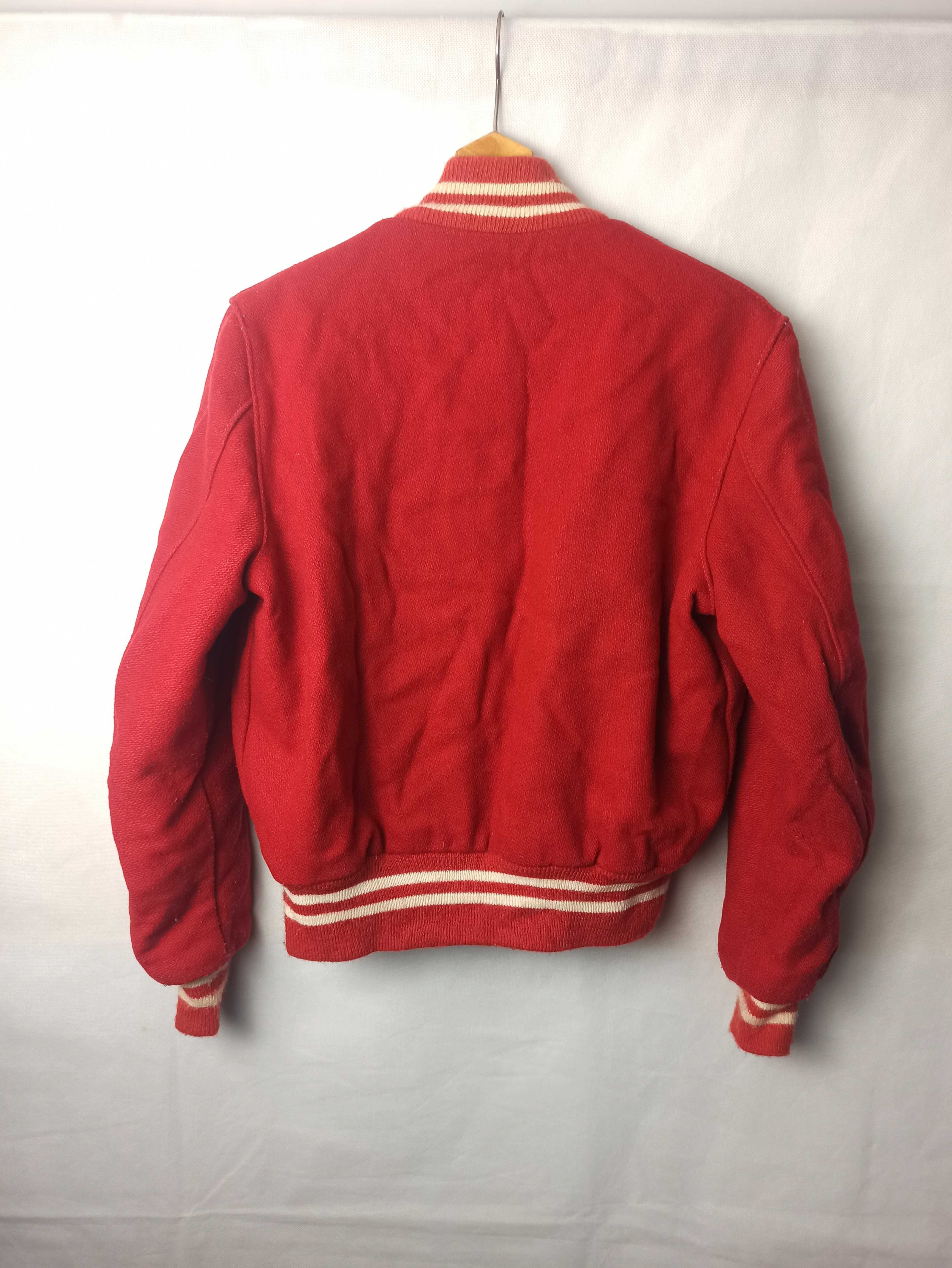 90s Vintage Delong Y Letterman Varsity Jacket Kurtka Bomberka Wełniana