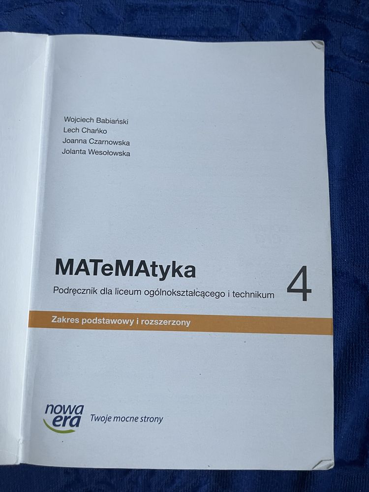 Podręcznik MATeMAtyka 4 Zakres podstawowy i rozszerzony