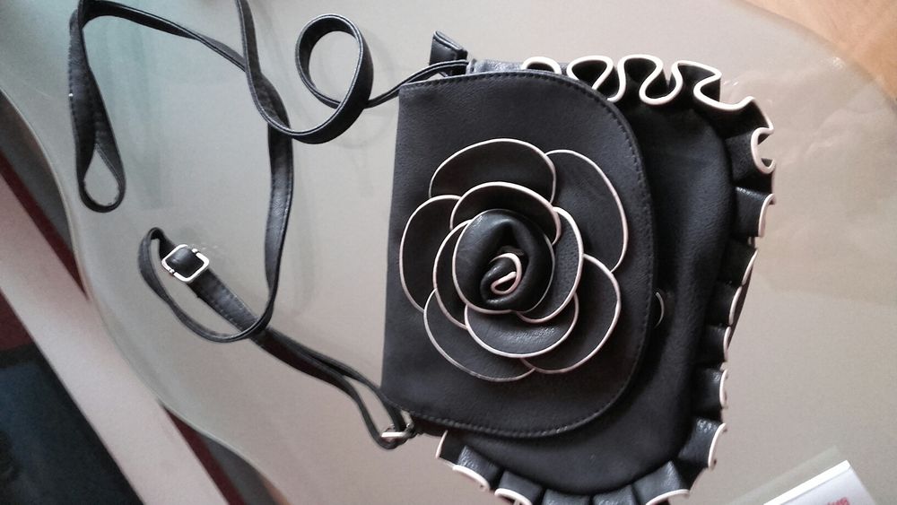 Sukienka czarna z koronką+torebka