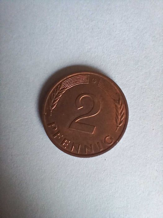 Moneta niemiecka 2 PFENNIG fenigi - G - BRD RFN z 1984 roku