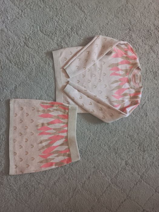 Zestaw spodnica sweterek z dzianinki hm rozm 122 128