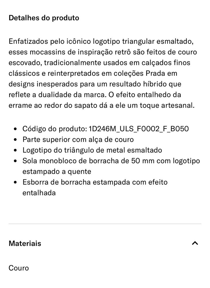 Loafers Prada como novos
