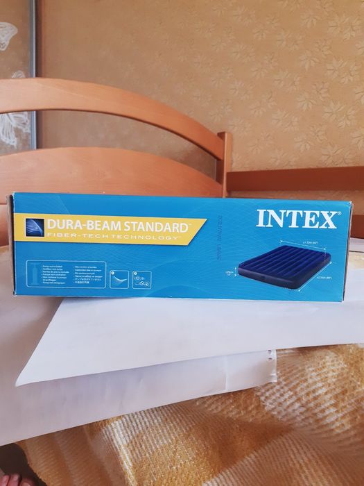Матрас Intex оригинал Dura beam Standard,двухместный, 1,52м*2,03м*25см
