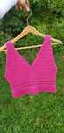 Bawełniany top crop top ręcznie robiony